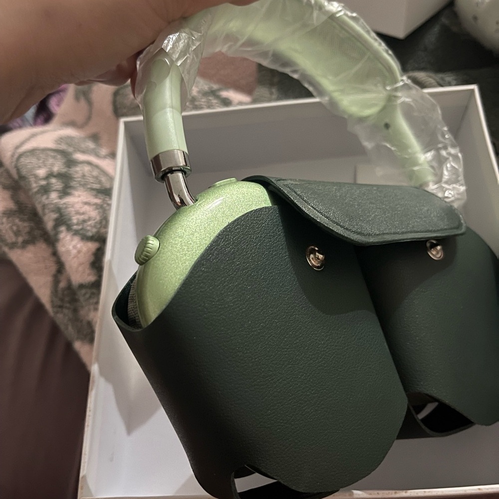 Green headphones